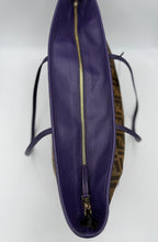 Fendi FENDI Roll FF Zucca and Purple Leather Bag