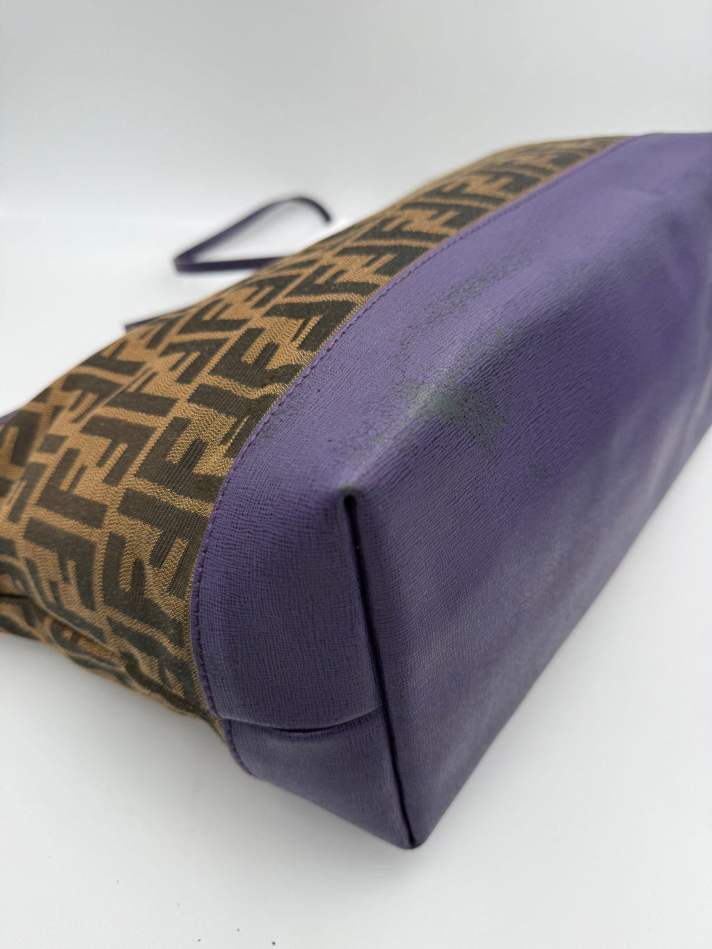 Fendi FENDI Roll FF Zucca and Purple Leather Bag