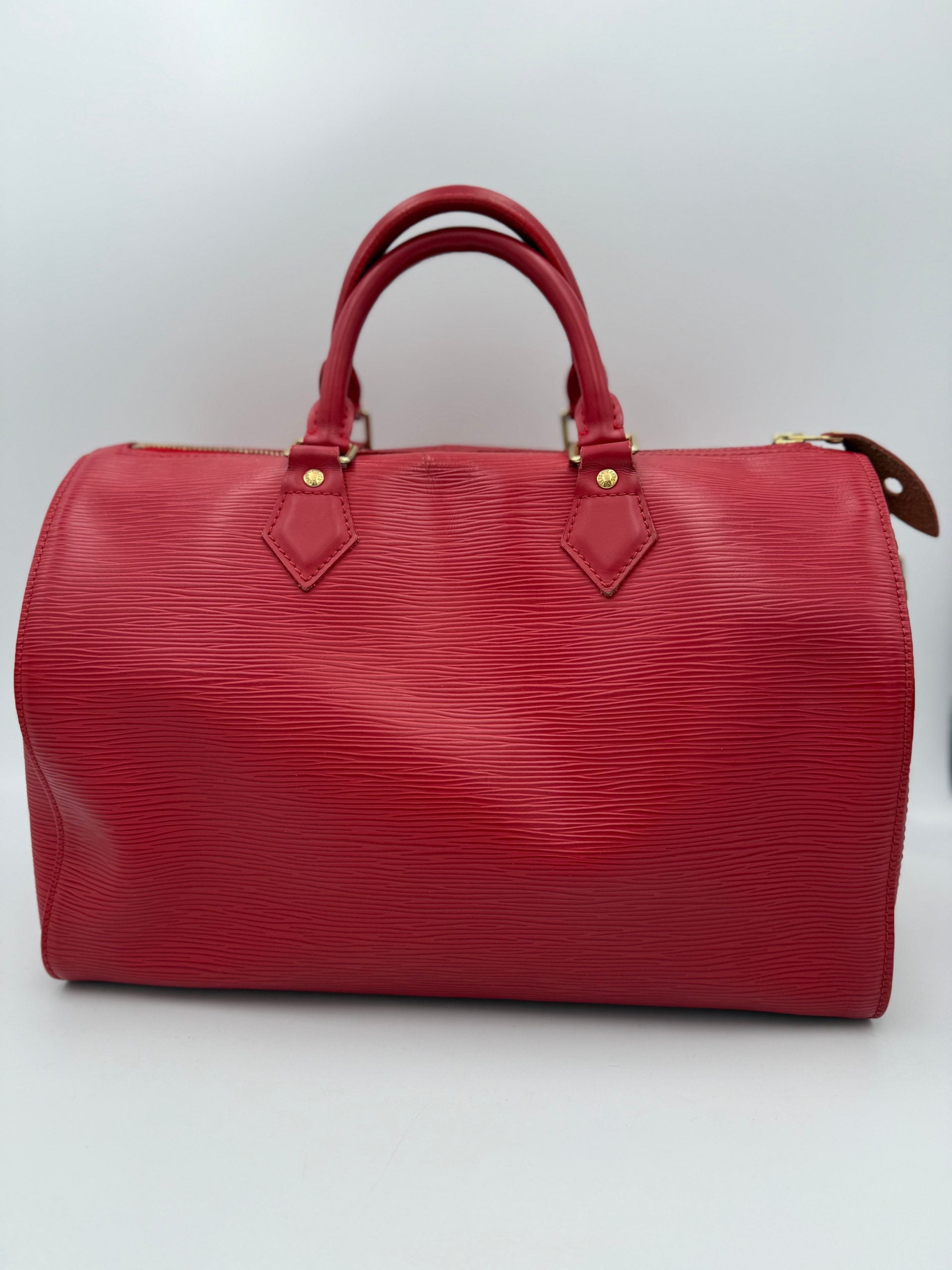 Louis Vuitton LOUIS VUITTON Speedy 35 EPI Red Handbag
