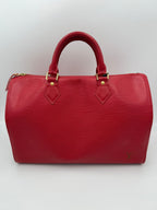 Louis Vuitton LOUIS VUITTON Speedy 35 EPI Red Handbag