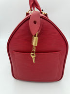 Louis Vuitton LOUIS VUITTON Speedy 35 EPI Red Handbag