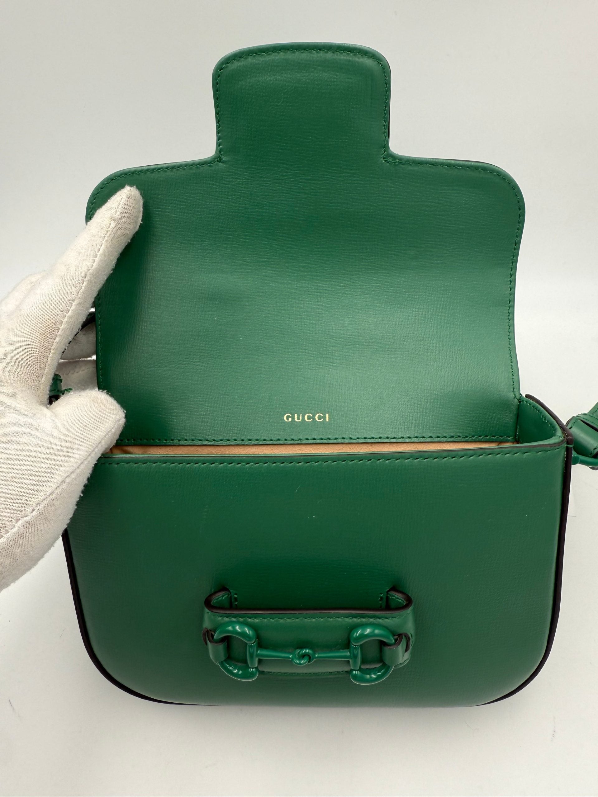Gucci GUCCI HORSEBIT 1955 Emerald Handbag