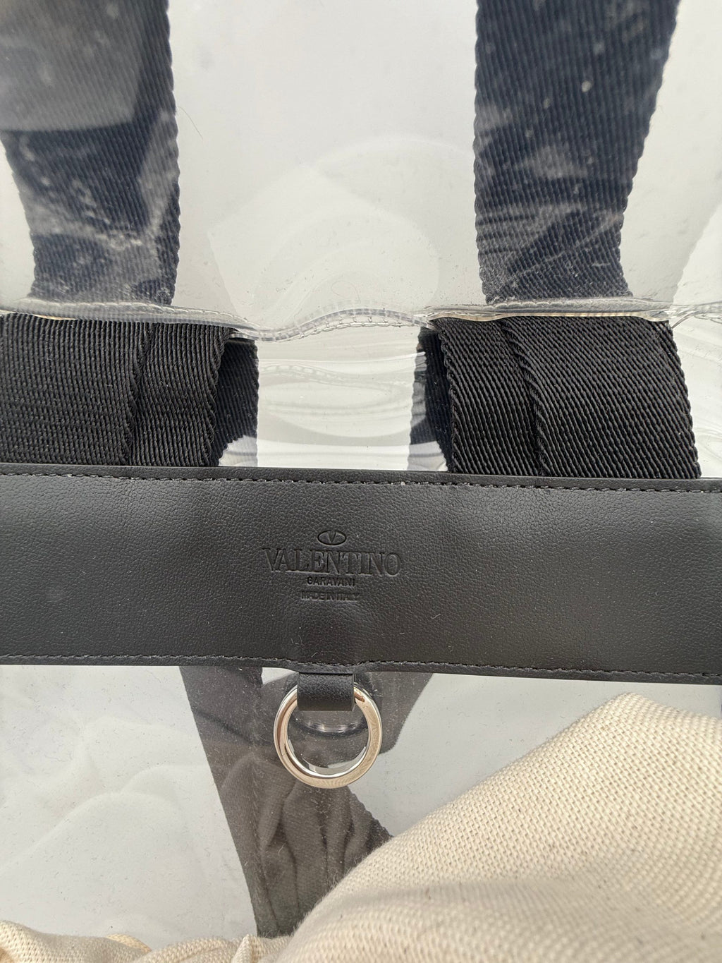 Valentino Garavani VALENTINO GARAVANI Leather and Transparent Plastic Backpack