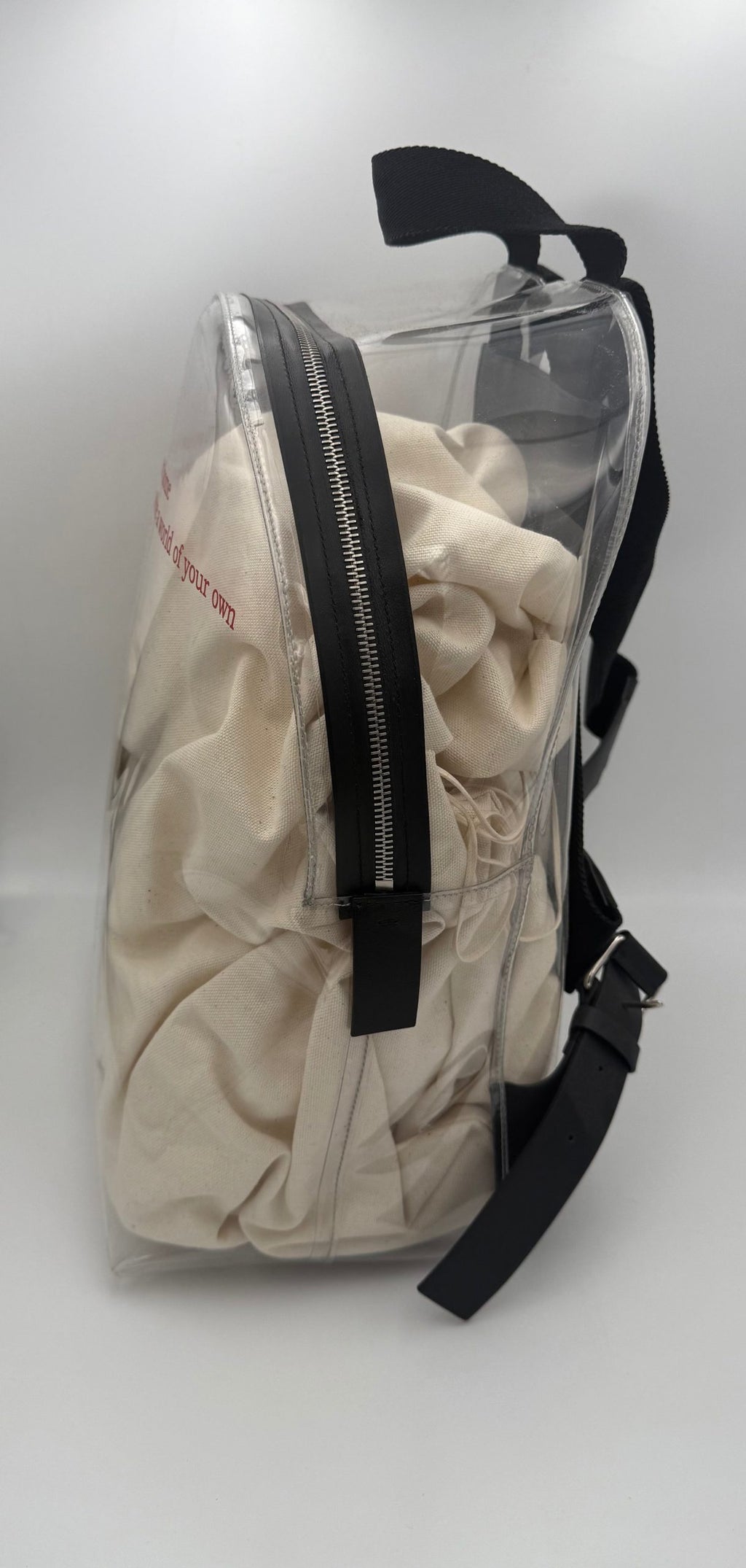 Valentino Garavani VALENTINO GARAVANI Leather and Transparent Plastic Backpack