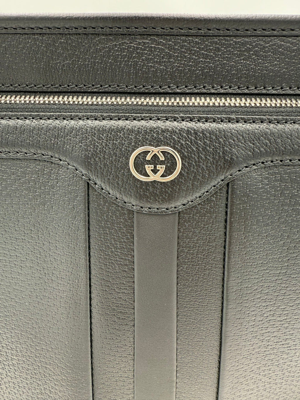 Gucci GUCCI GG Hammered Leather Shoulder Bag