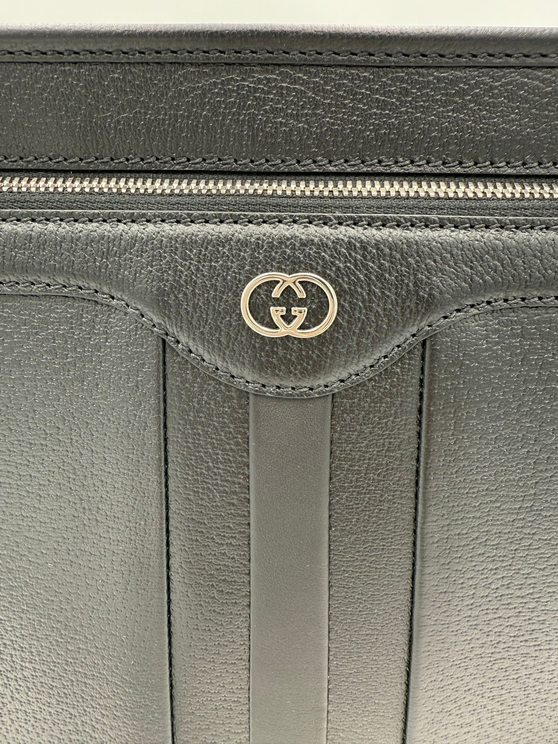 Gucci GUCCI GG Hammered Leather Shoulder Bag