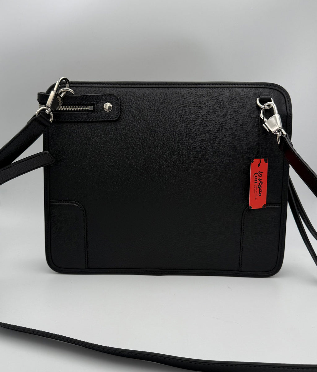 Gucci GUCCI GG Hammered Leather Shoulder Bag