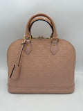 Louis Vuitton LOUIS VUITTON Alma MM Pink Patent Monogram Handbag