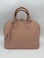 Louis Vuitton LOUIS VUITTON Alma MM Pink Patent Monogram Handbag
