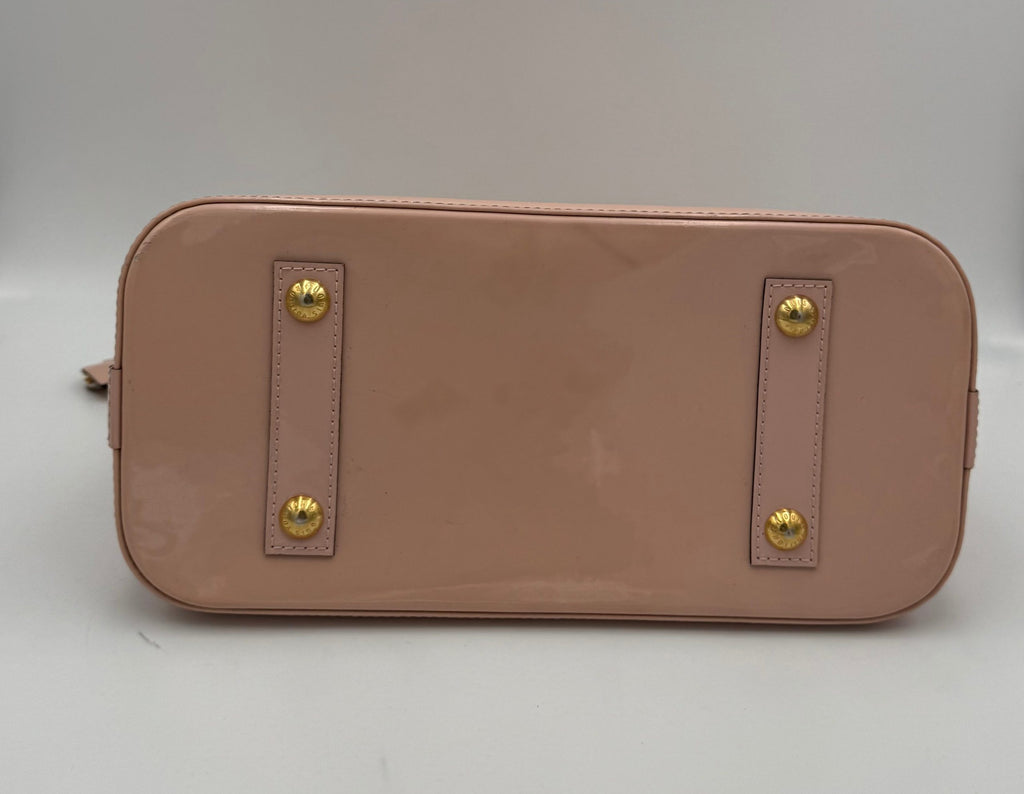 Louis Vuitton LOUIS VUITTON Alma MM Pink Patent Monogram Handbag