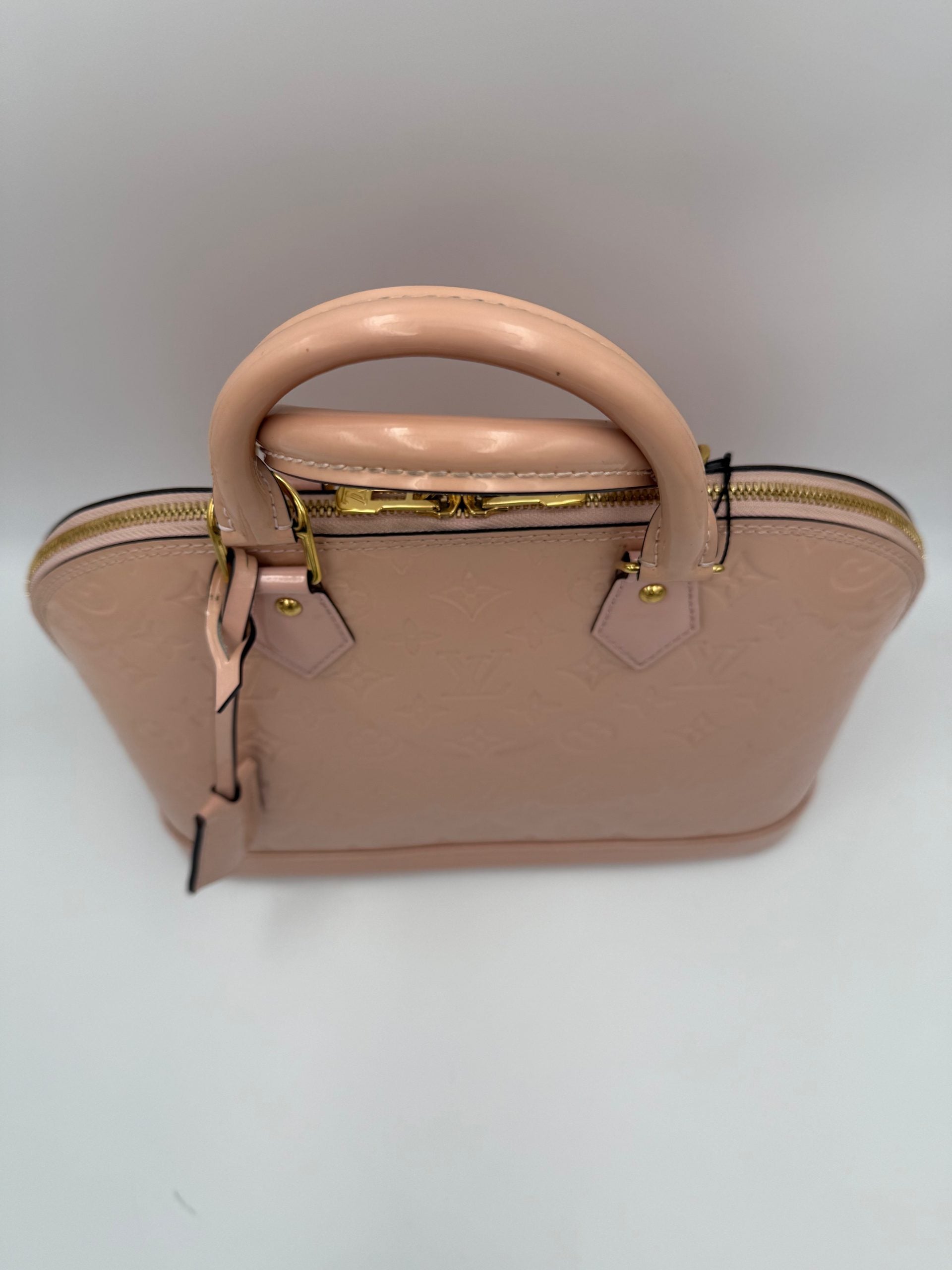 Louis Vuitton LOUIS VUITTON Alma MM Pink Patent Monogram Handbag