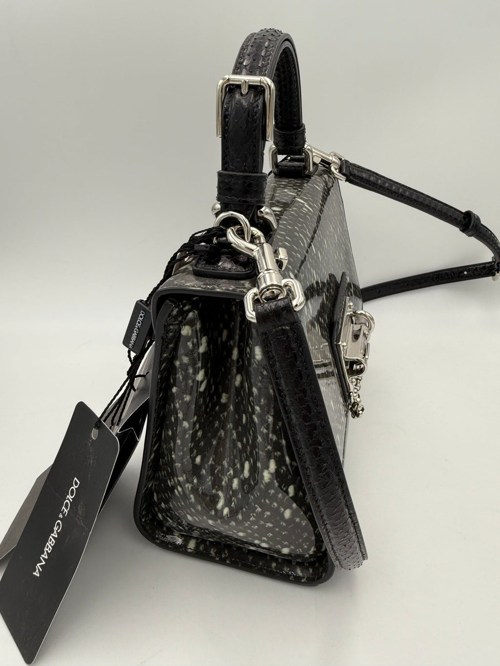 Dolce & Gabbana DOLCE & GABBANA Monica Python and Patent Handbag