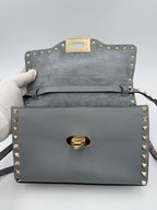 Valentino Garavani VALENTINO GARAVANI Rockstud Small Grey Handbag