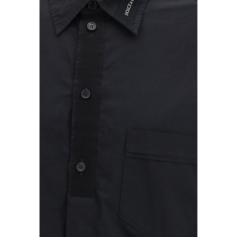 Dolce & Gabbana Black Cotton Dress Shirt
