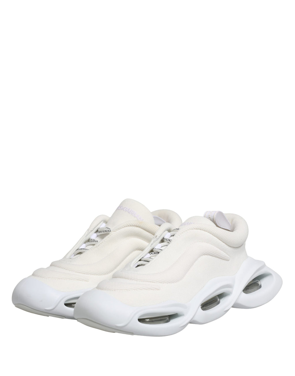 Dolce & Gabbana White Slip On Wave Low Top Sneakers Shoes