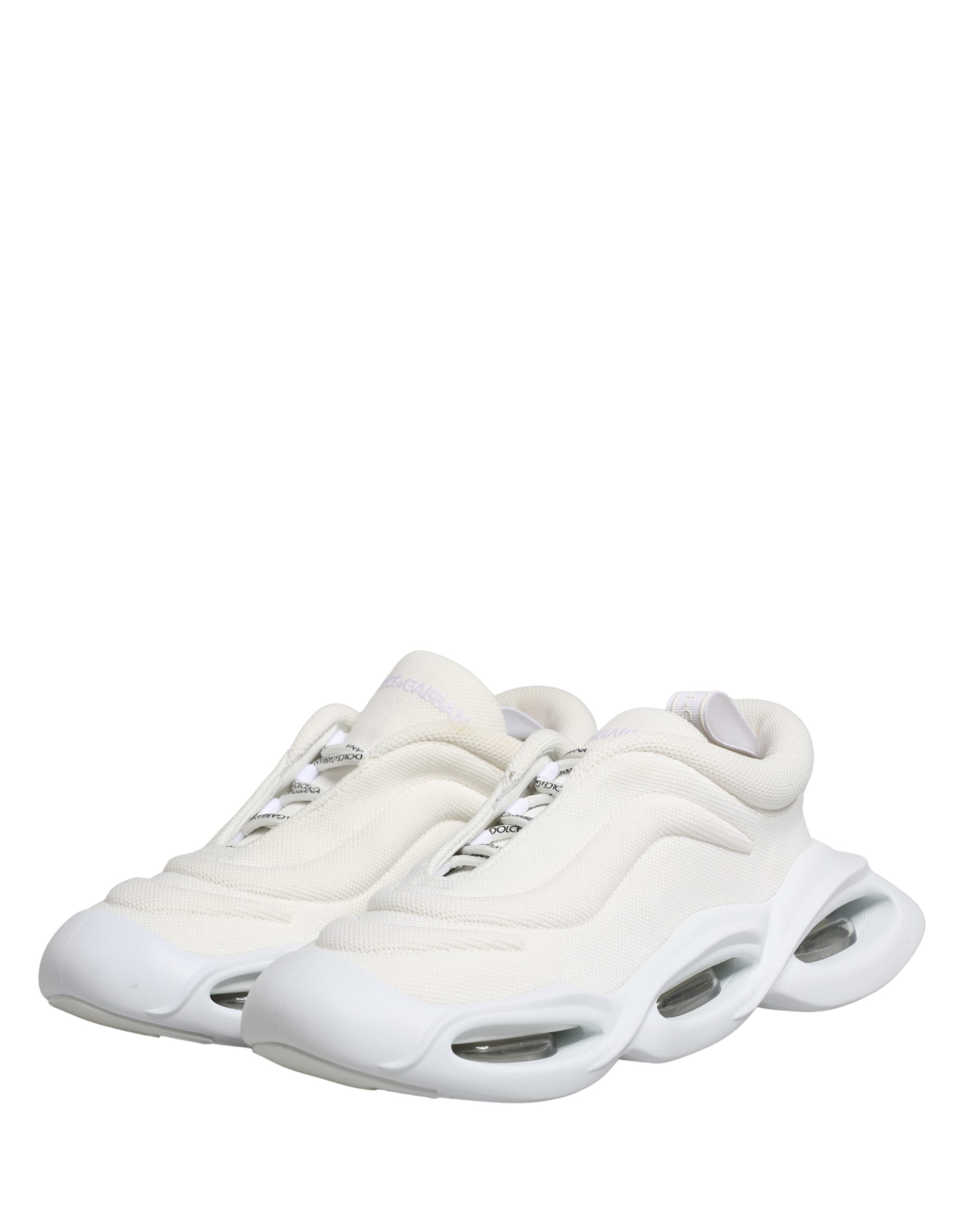 Dolce & Gabbana White Slip On Wave Low Top Sneakers Shoes