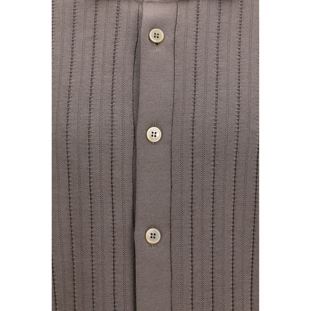 Brunello Cucinelli Brown Cotton Polo Shirt