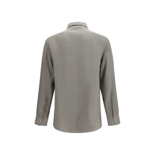 Brunello Cucinelli Bicolor Linen Dress Shirt
