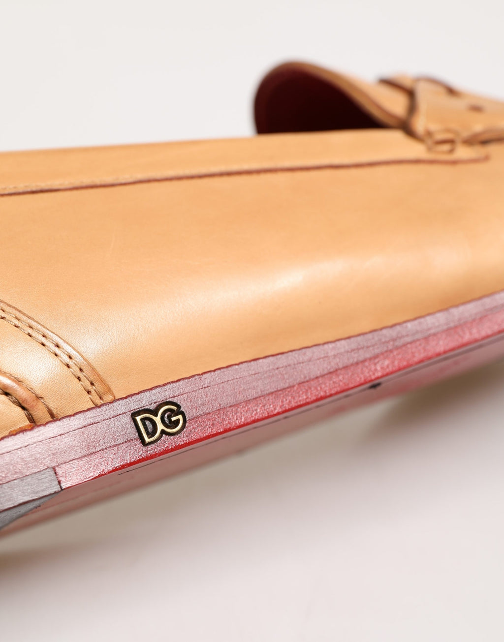 Dolce & Gabbana Beige Tassel Leather Men Slip On Loafers Shoes