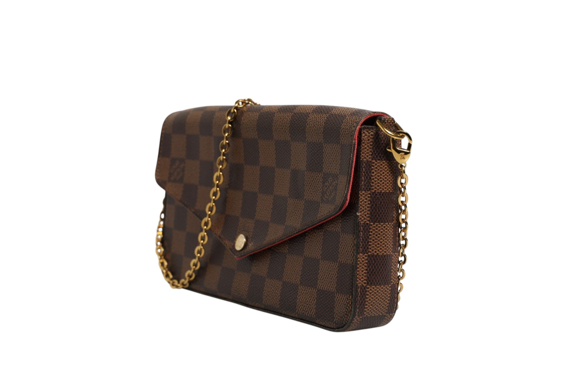 Louis Vuitton Damier Ebene Pochette Felice Chain Wallet