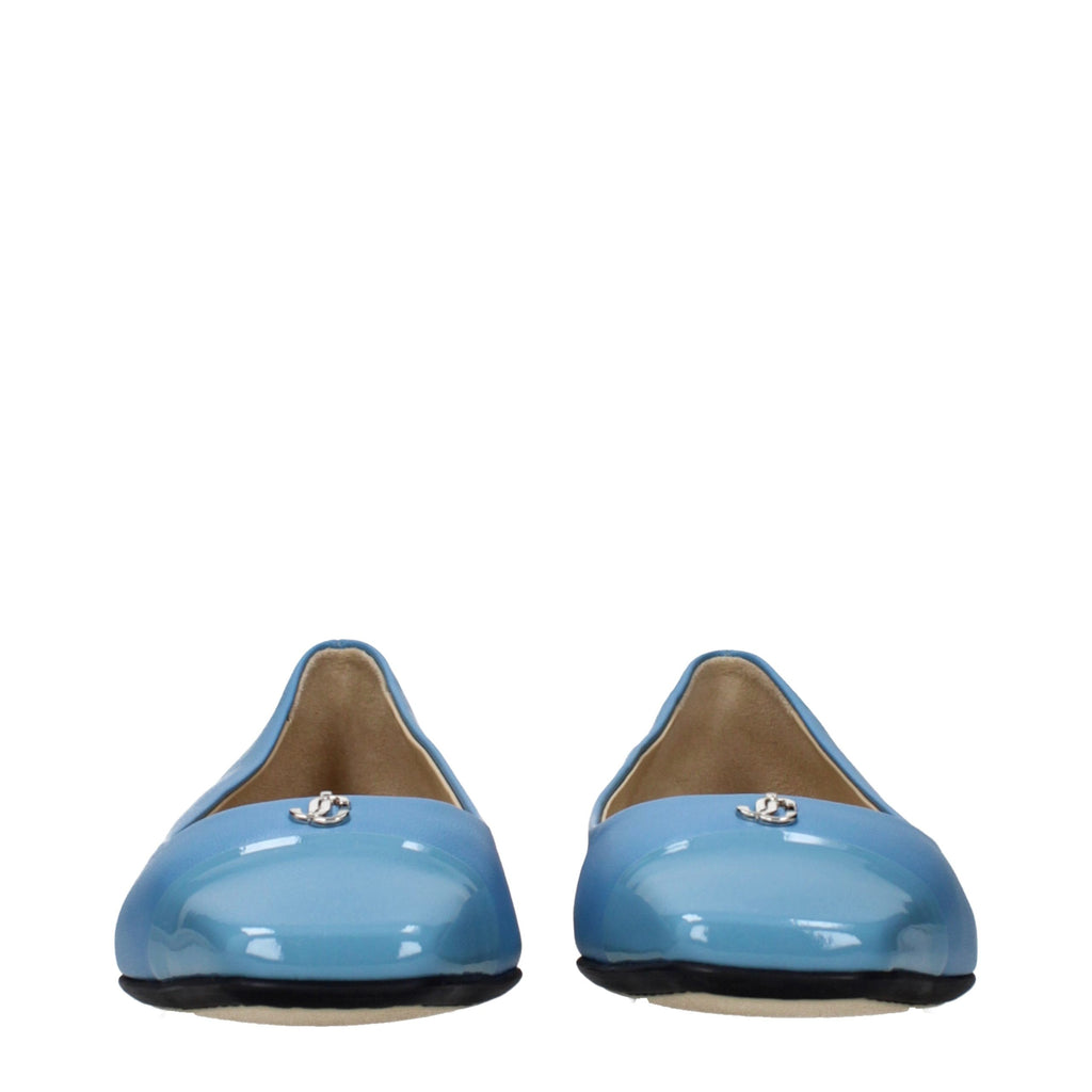 Jimmy Choo Light Blue Leather Ballet Flats