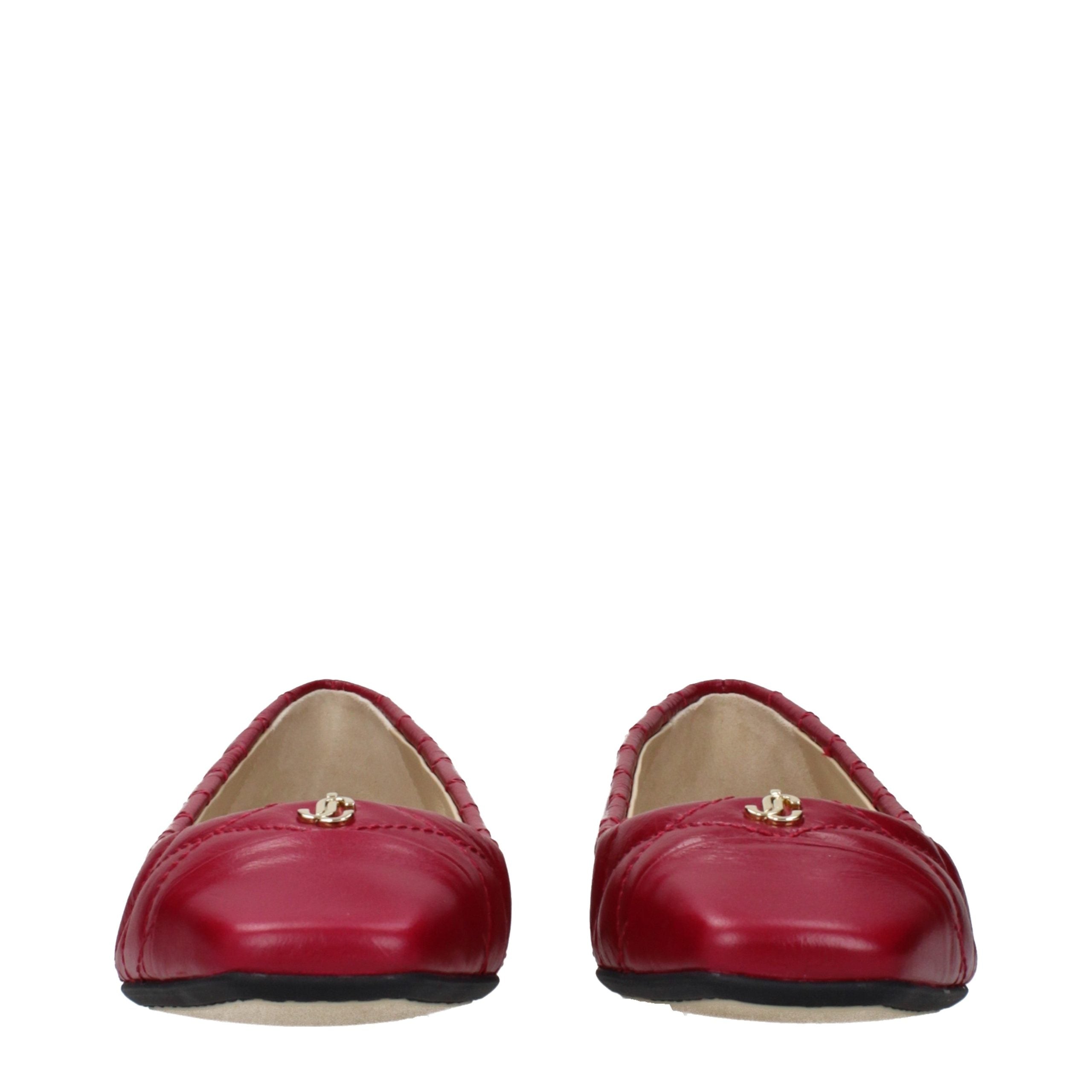 Jimmy Choo Pink Leather Ballet Flats