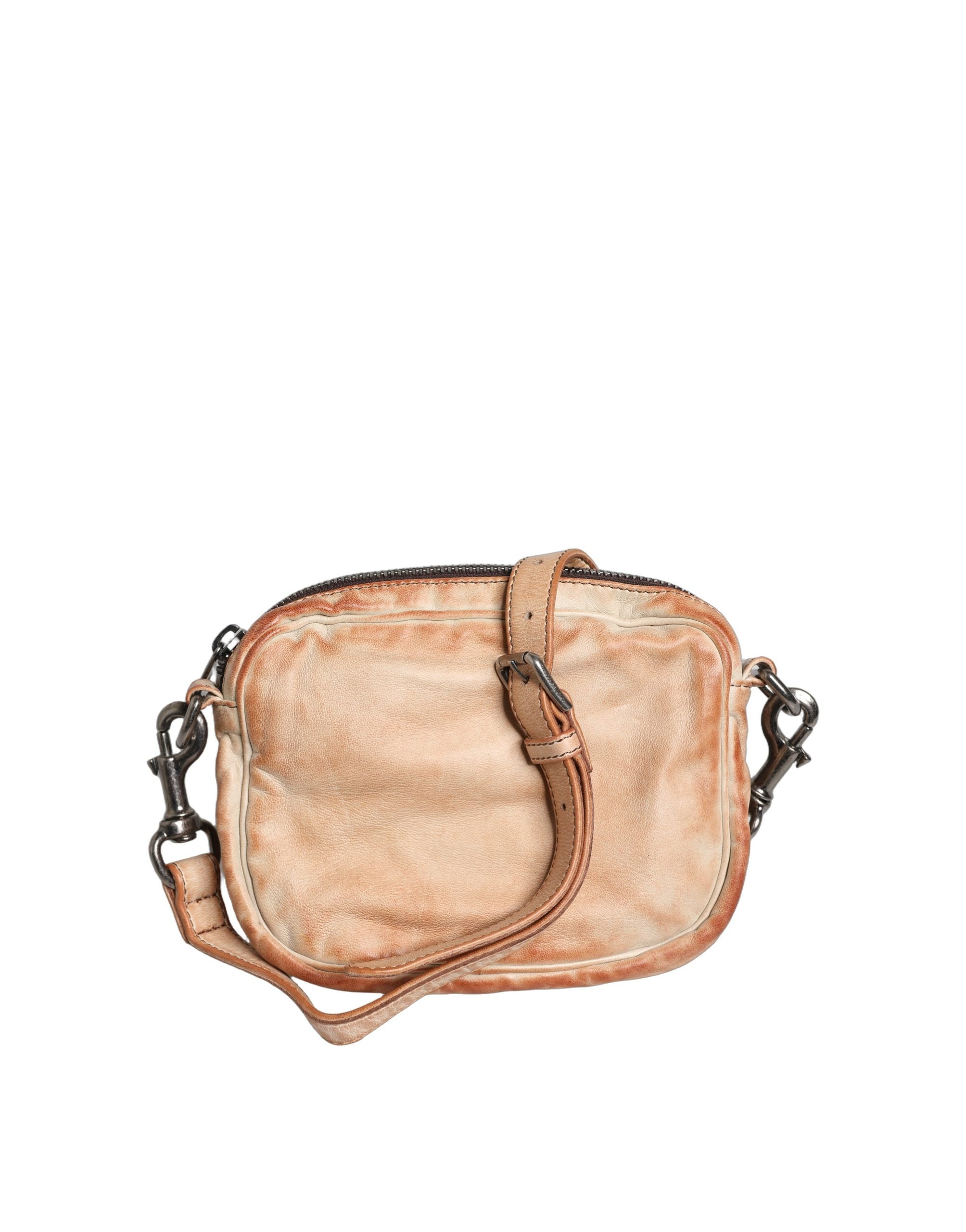 Dolce & Gabbana Beige Vintage Leather Logo Plaque Shoulder Borse Men Bag