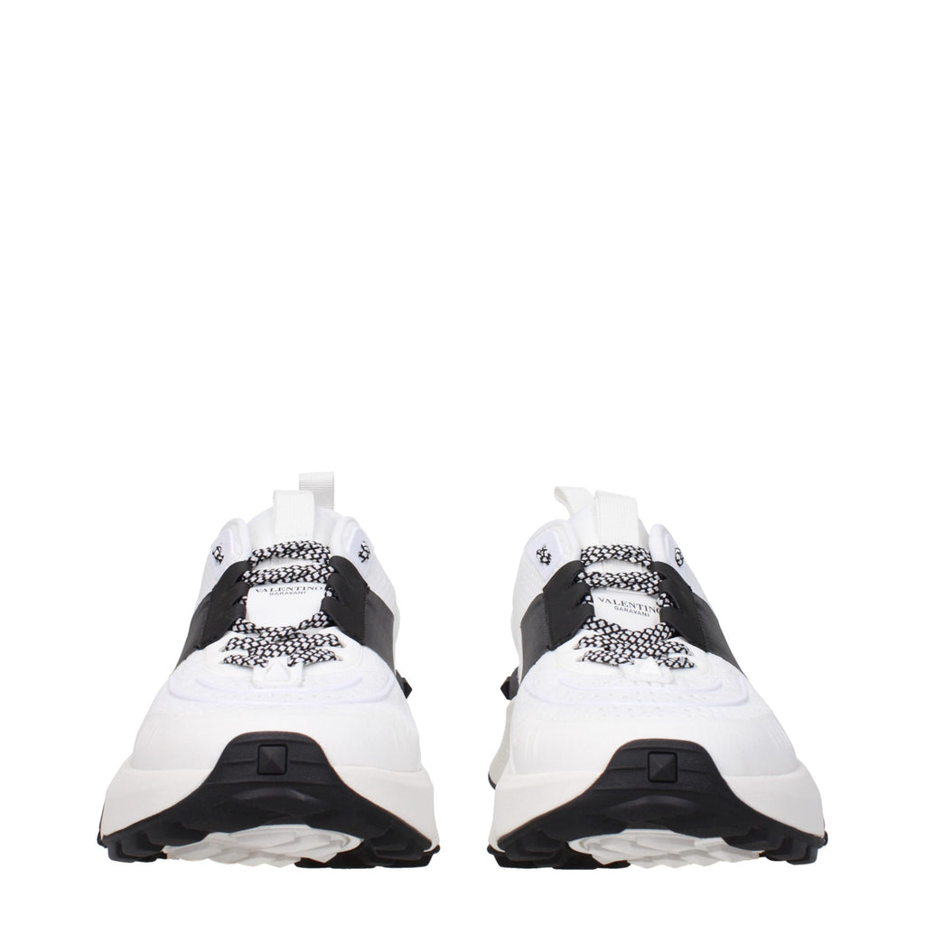 Valentino Garavani White Fabric Athletic Sneakers
