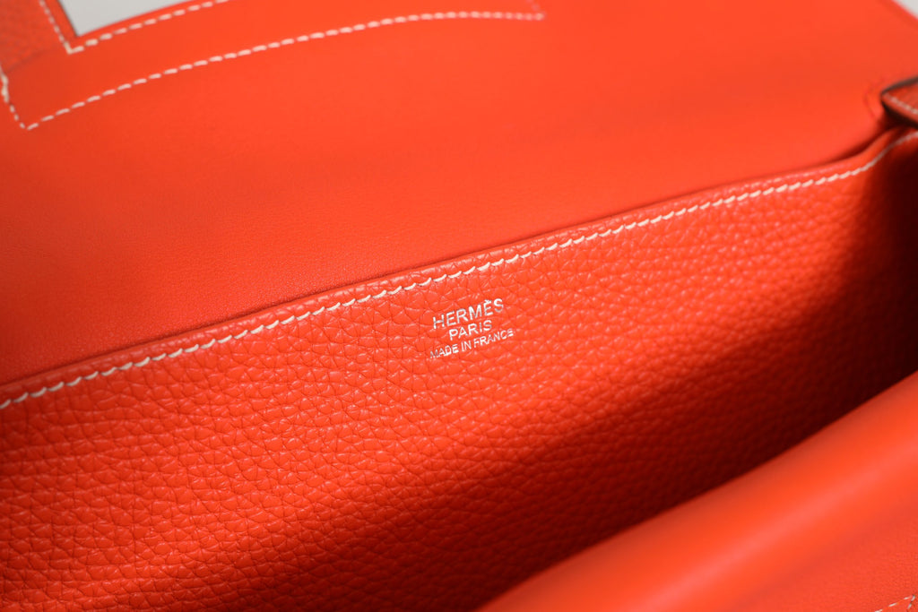 Hermès Rouge Casaque Clemence Halzan 31 Palladium Hardware