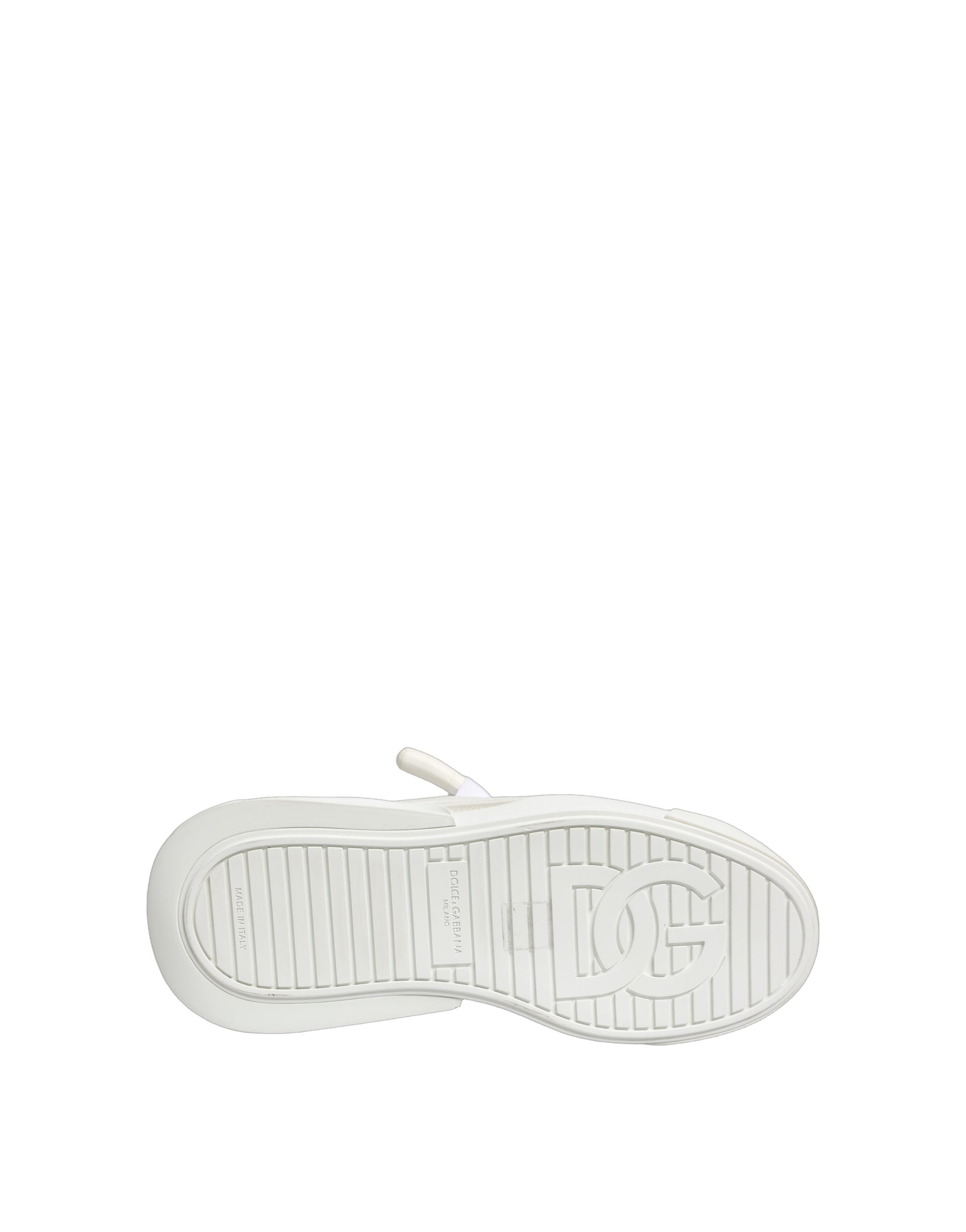Dolce & Gabbana White Calfskin Leather Low Top Sneakers Shoes