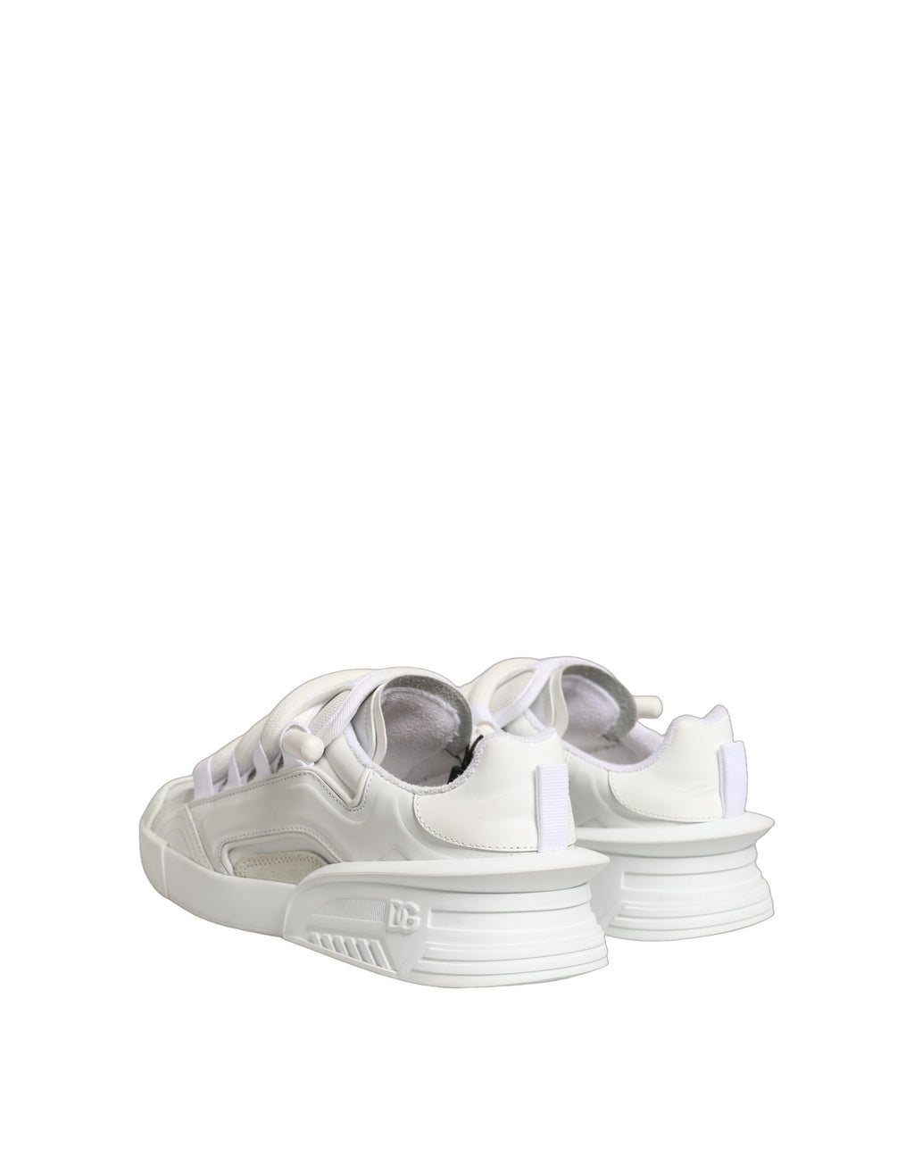 Dolce & Gabbana White Calfskin Leather Low Top Sneakers Shoes