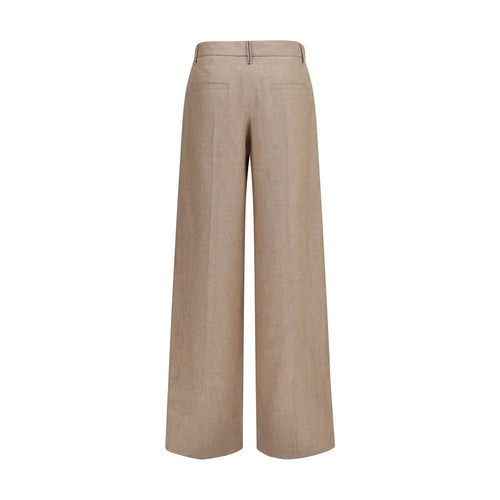 Brunello Cucinelli Beige Linen Casual Pants