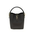 Saint Laurent Black Calf Leather Bos Taurus Backet Bag