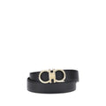 Ferragamo Black Calf Leather Bos Taurus Belt
