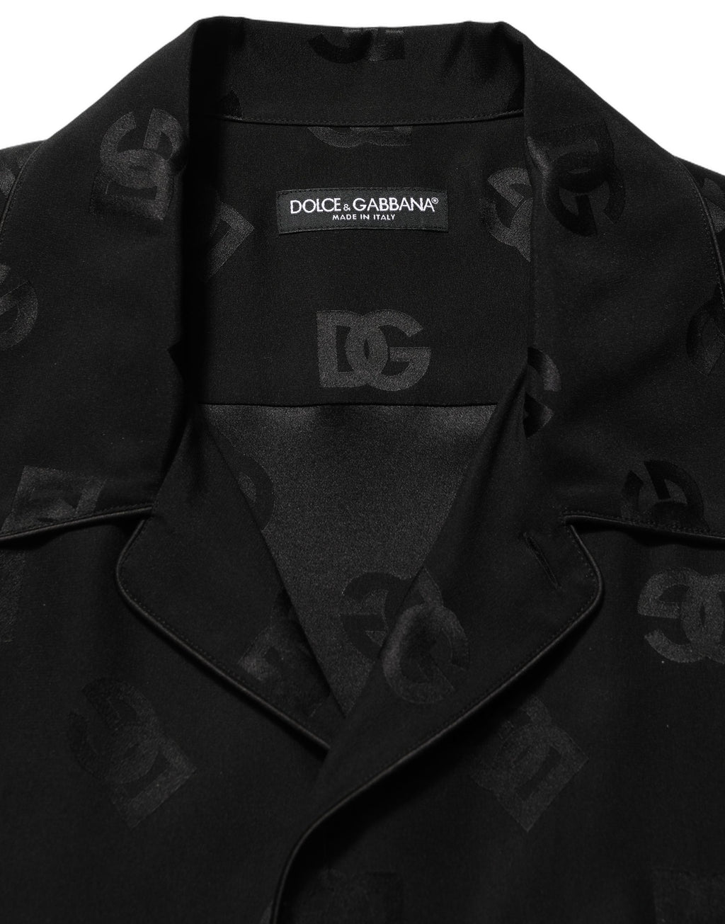 Dolce & Gabbana Black Logo Monogram Short Sleeves Men Shirt
