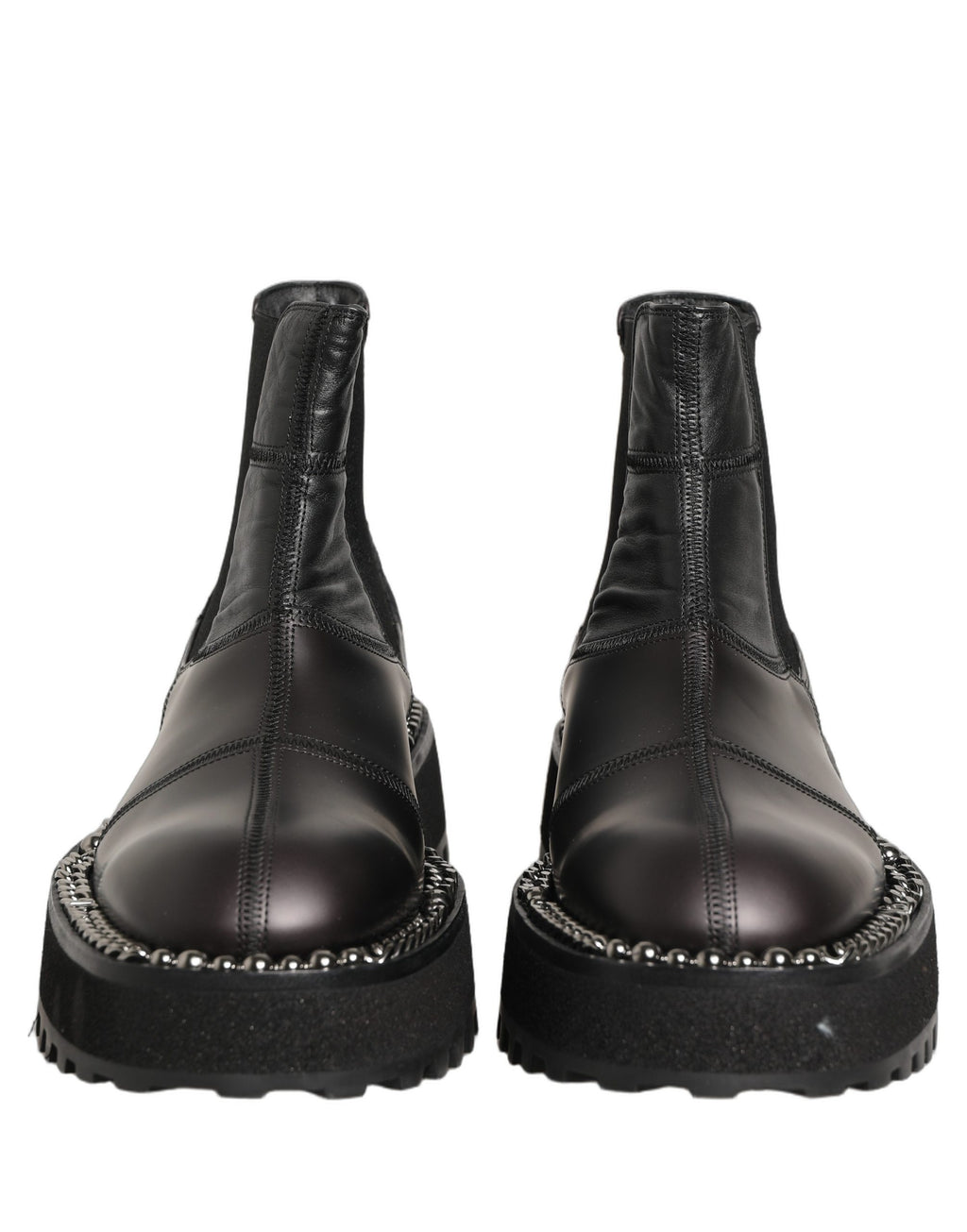 Dolce & Gabbana Black Chelsea Boots Leather Slip On Men Shoes