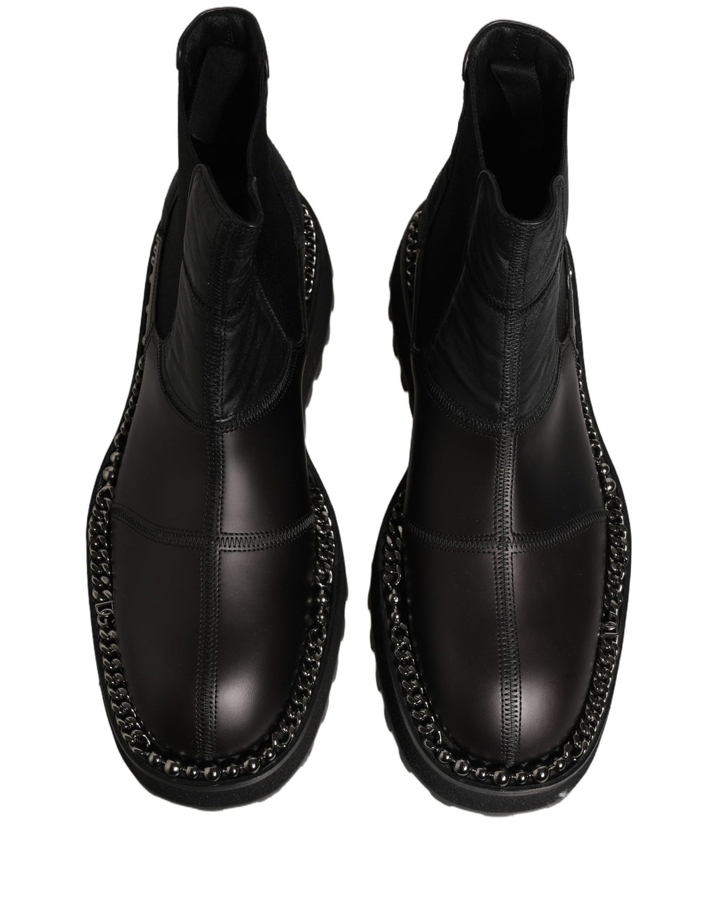 Dolce & Gabbana Black Chelsea Boots Leather Slip On Men Shoes