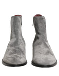 Dolce & Gabbana Gray Suede Leather Chelsea Boots Shoes