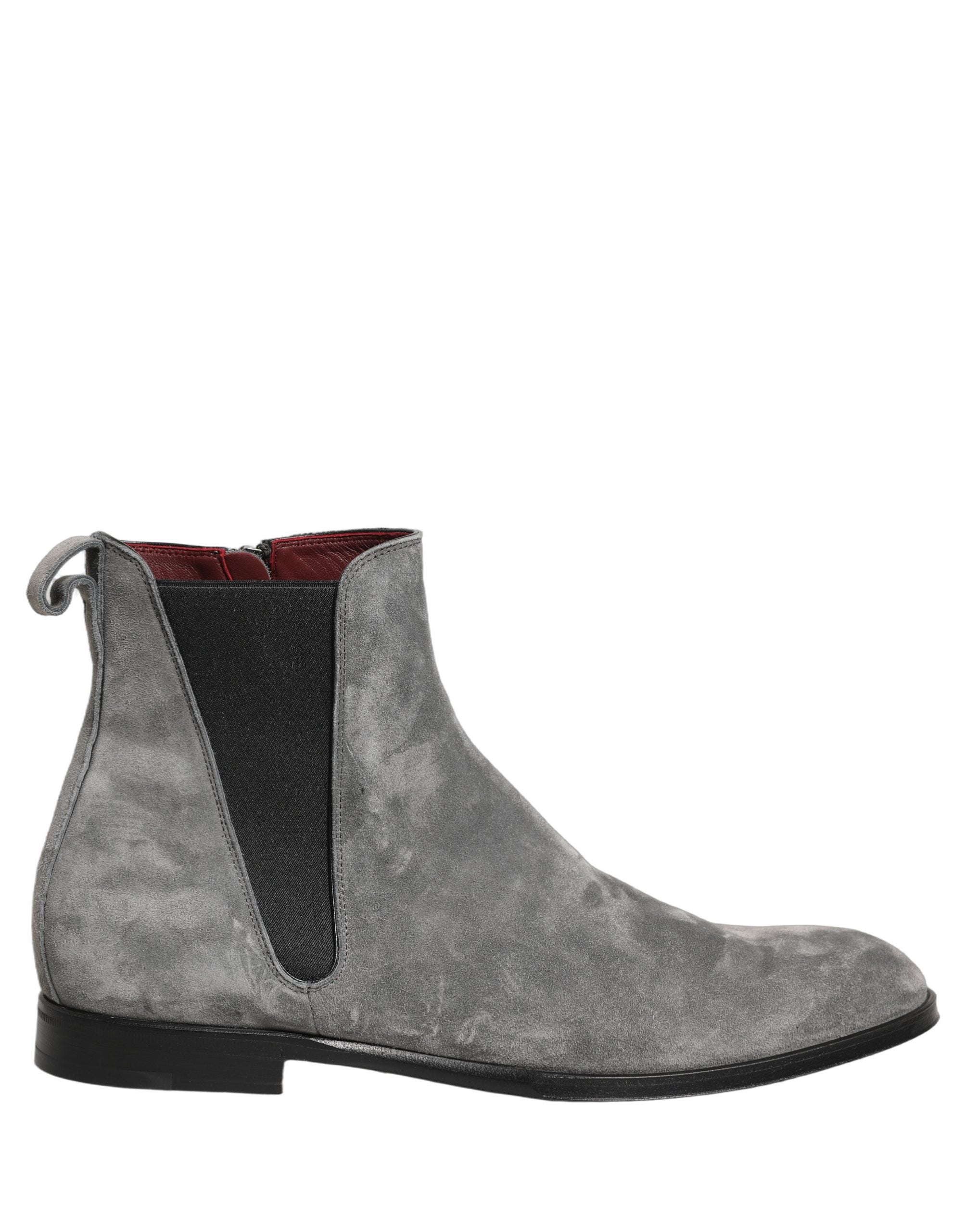 Dolce & Gabbana Gray Suede Leather Chelsea Boots Shoes