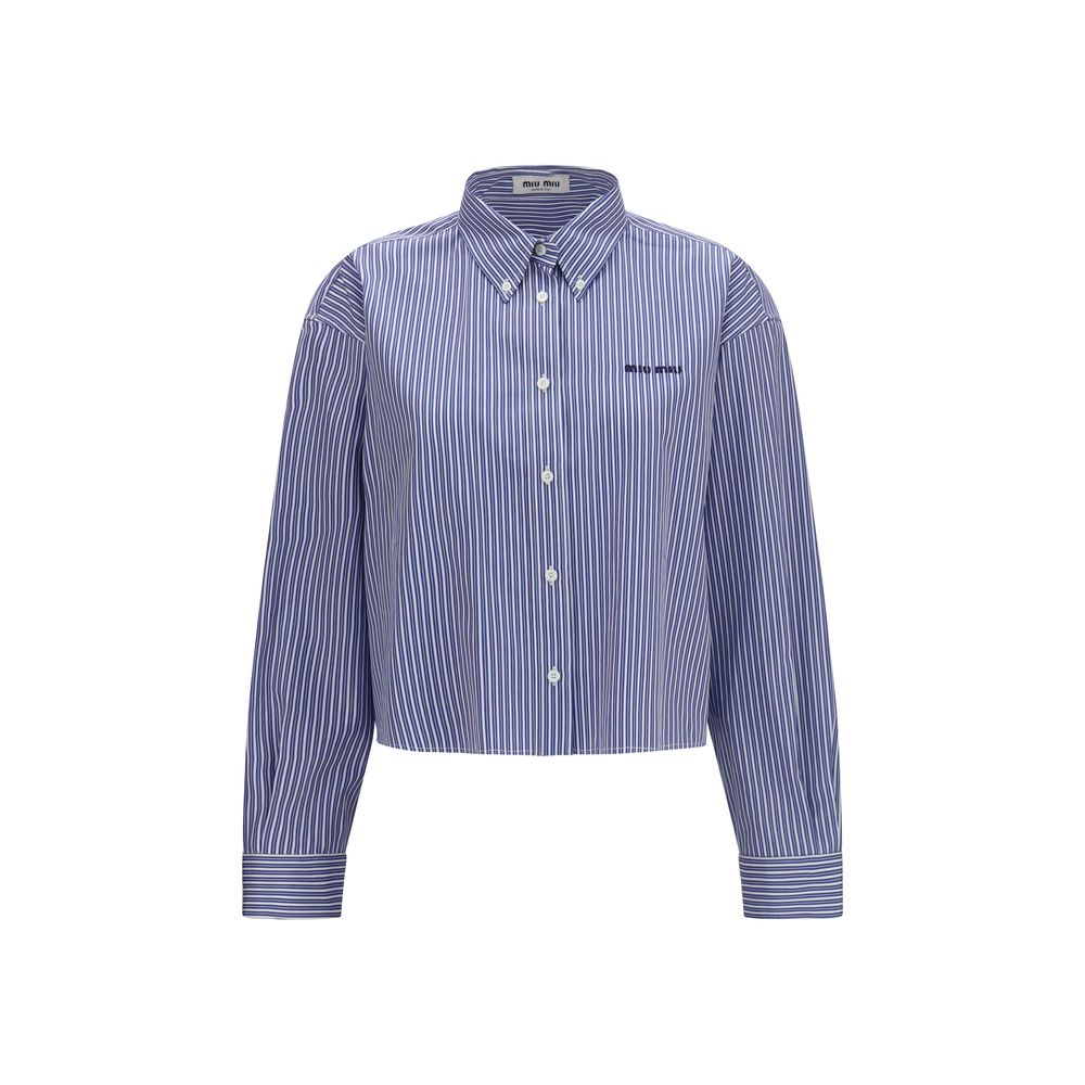Miu Miu Blue Cotton Dress Shirt