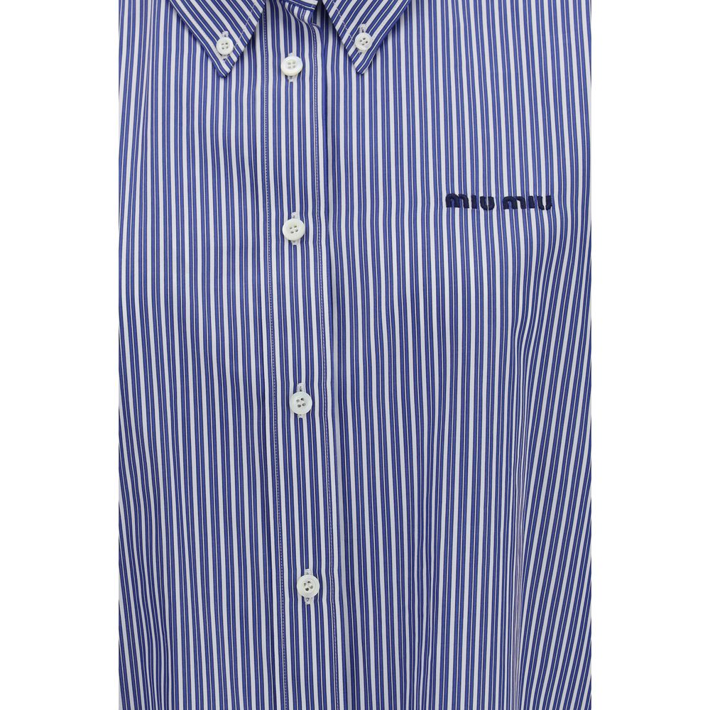 Miu Miu Blue Cotton Dress Shirt