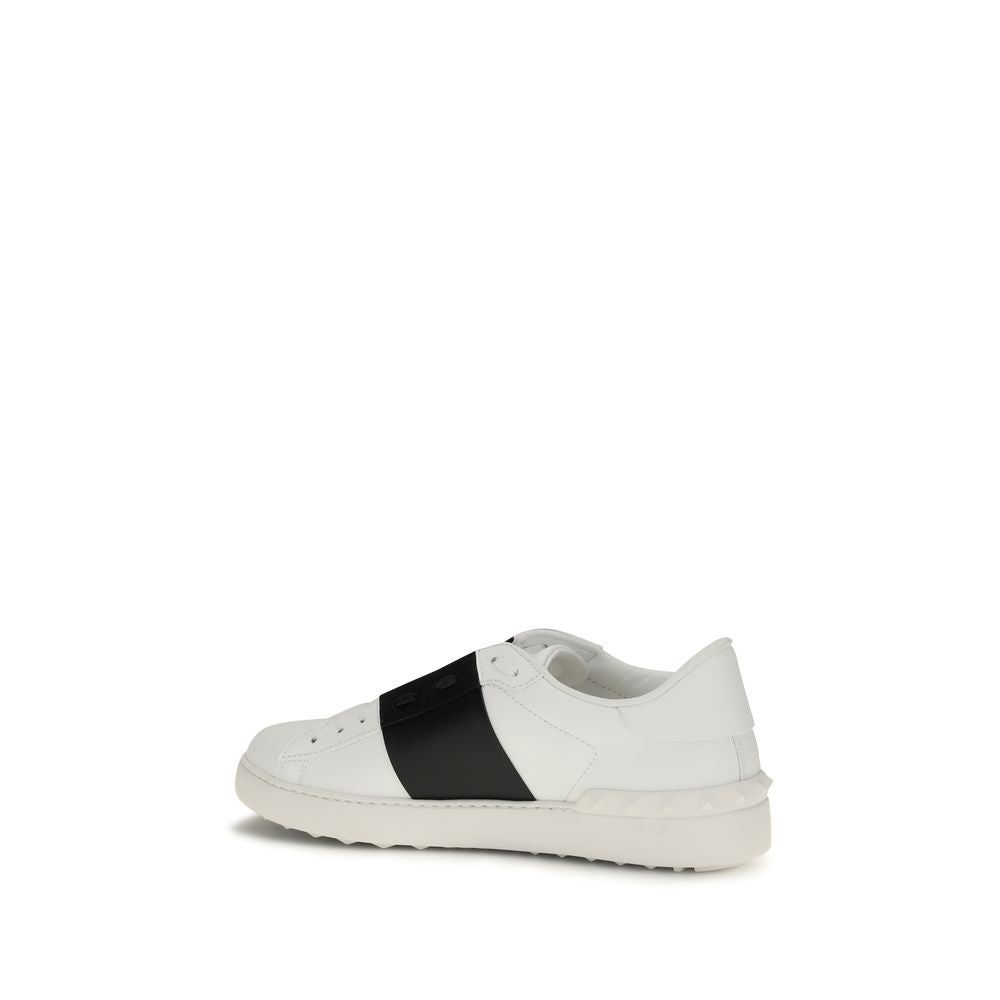 Valentino Garavani White Calf Leather Bos Taurus Low Top Sneakers