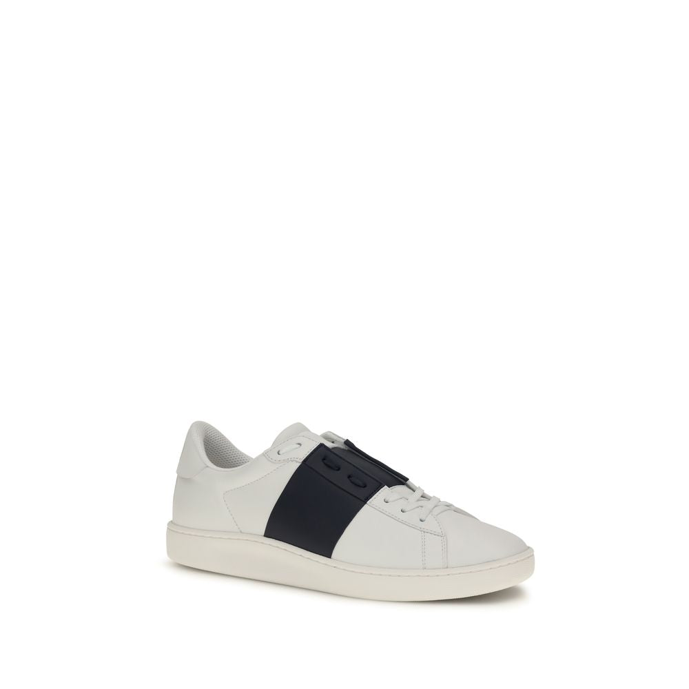 Valentino Garavani Blue Calf Leather Bos Taurus Low Top Sneakers