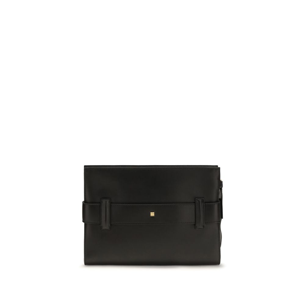 Balmain Black Lamb Ovis Aries Aries Clutch Bag