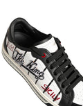 Dolce & Gabbana White Black DG Logo King Patch Low-Top Sneaker Shoes