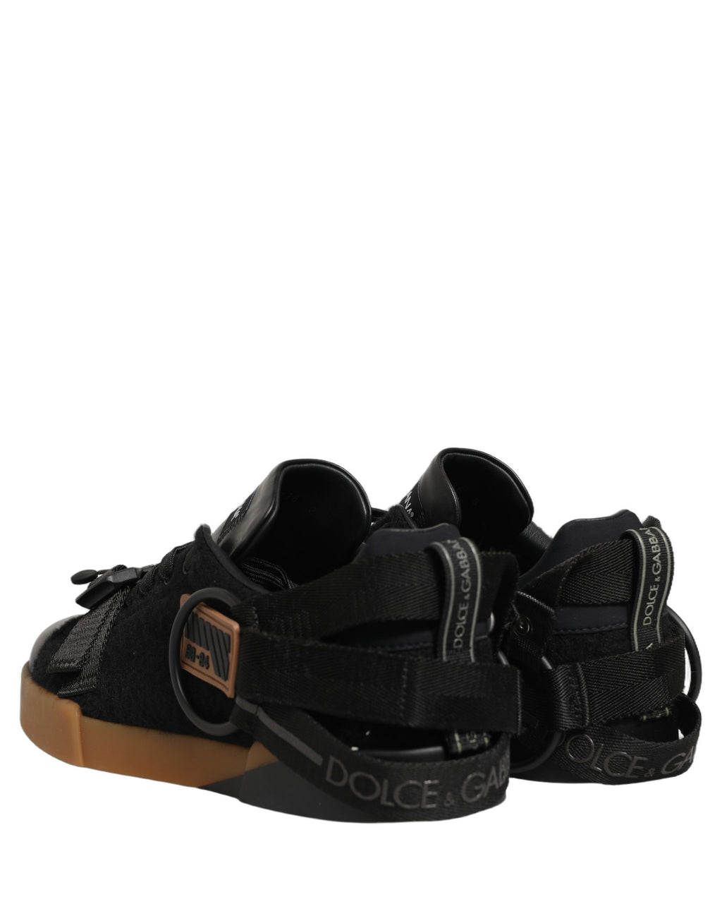 Dolce & Gabbana Black Leather Low Trainers Men Sneakers Shoes