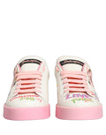 Dolce & Gabbana White Pink Portofino Royal Pig Sneakers Shoes