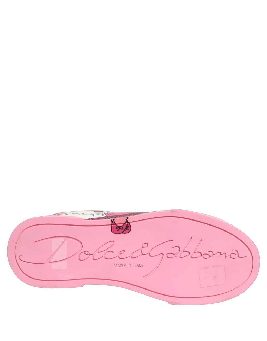 Dolce & Gabbana White Pink Portofino Royal Pig Sneakers Shoes