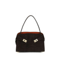 Ferragamo Brown Calf Leather Bos Taurus Shoulder Bag