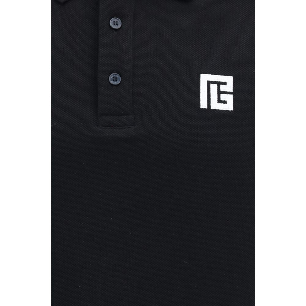 Balmain Black Cotton Polo Shirt